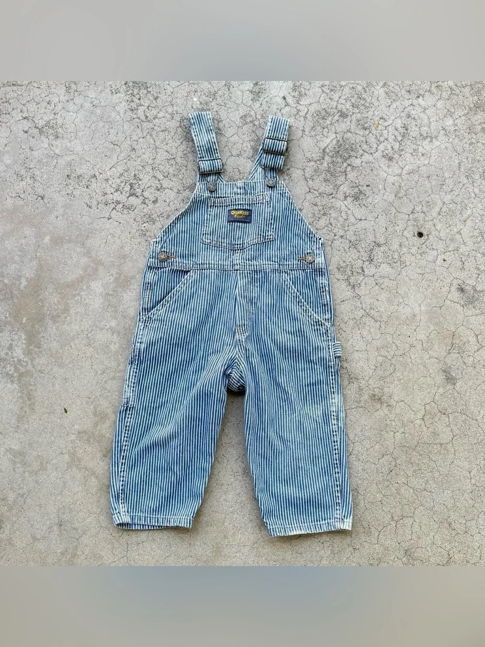 Vintage 70’s 80’s Osh Kosh B’Gosh Vestbak Overalls Hickory Light Blue Sz 2T